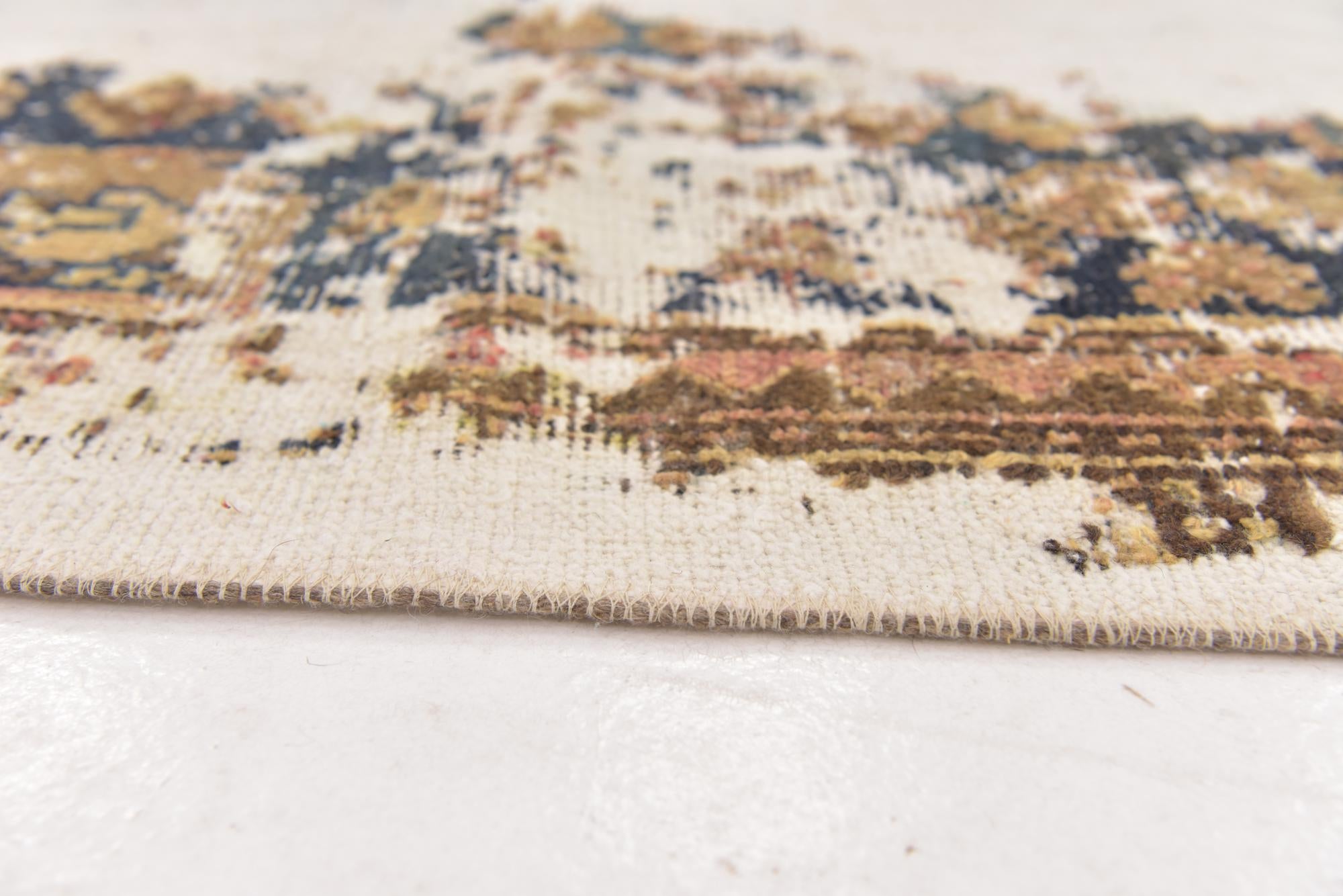 3' 7 x 6' 5 Hand Knotted Ultra Vintage Persian Wool Rug
