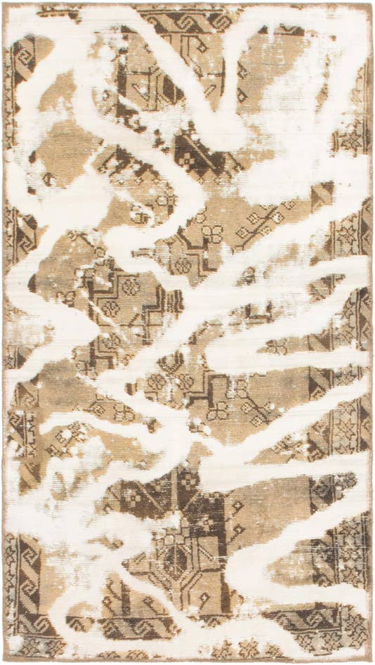 Detail image of 3' 2 x 6' Hand Knotted Ultra Vintage Persian Wool Rug