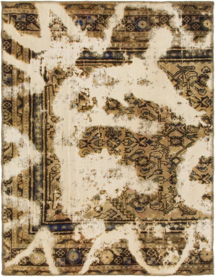 Detail image of 3' 5 x 5' Hand Knotted Ultra Vintage Persian Wool Rug