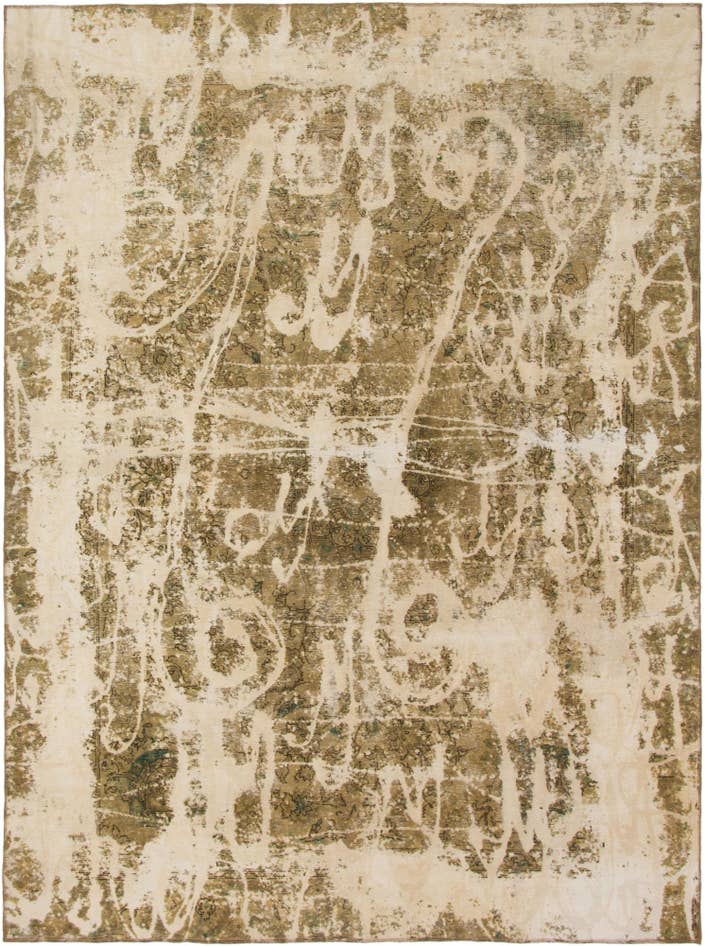 Detail image of 8' 8 x 12' Hand Knotted Ultra Vintage Persian Wool Rug