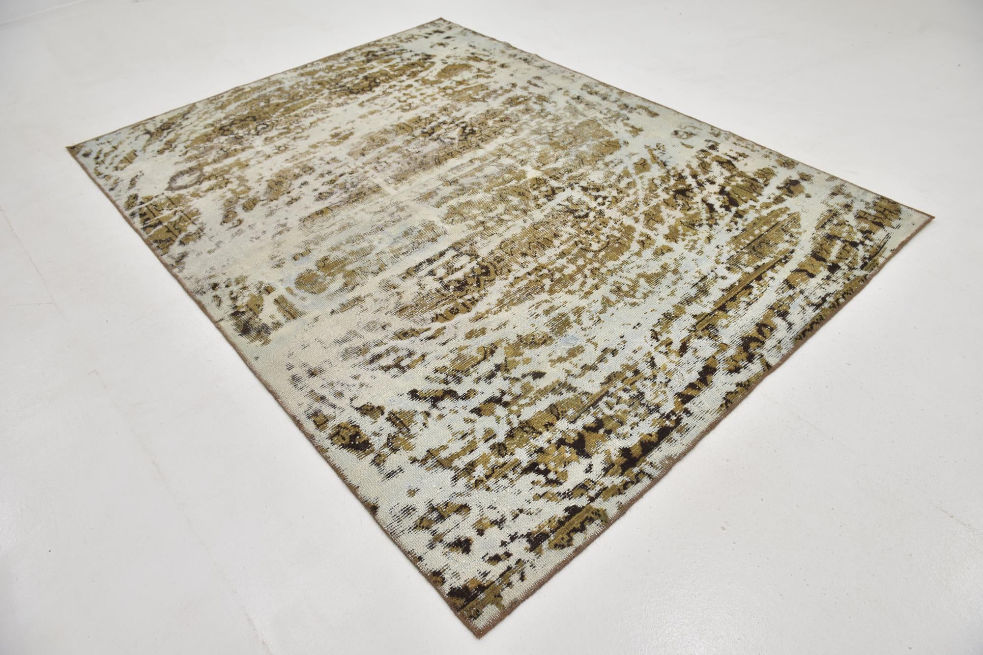 6' 7 x 8' 9 Hand Knotted Ultra Vintage Persian Wool Rug