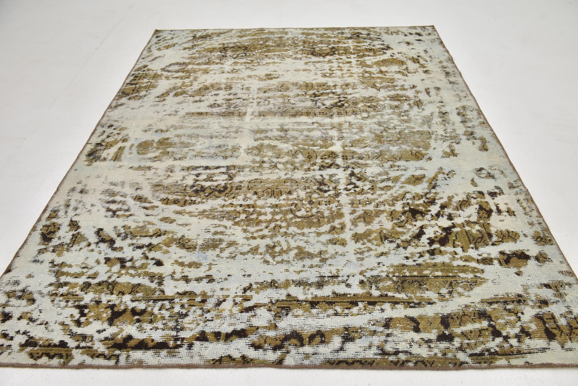 6' 7 x 8' 9 Hand Knotted Ultra Vintage Persian Wool Rug