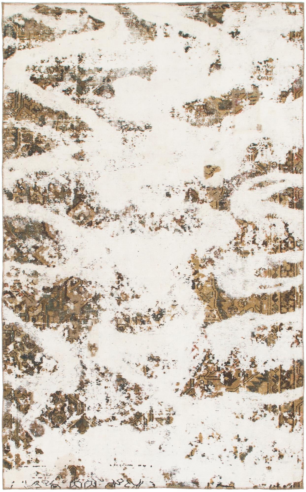 5' 6 x 9' Hand Knotted Ultra Vintage Persian Wool Rug
