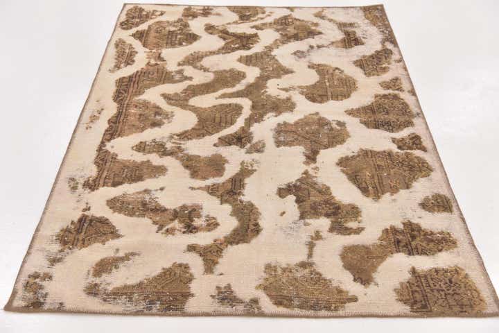 4' x 5' 3 Hand Knotted Ultra Vintage Persian Wool Rug