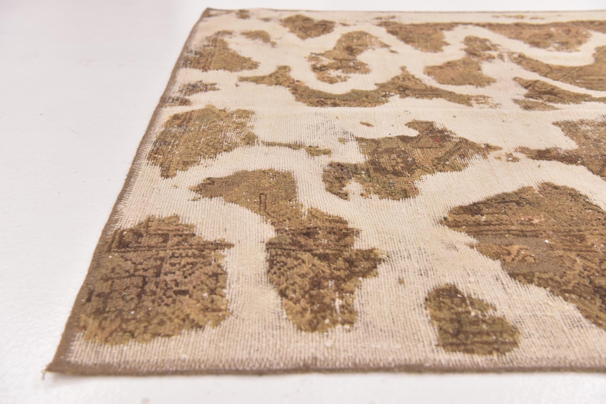 4' x 5' 3 Hand Knotted Ultra Vintage Persian Wool Rug