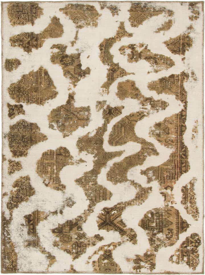 4' x 5' 3 Hand Knotted Ultra Vintage Persian Wool Rug