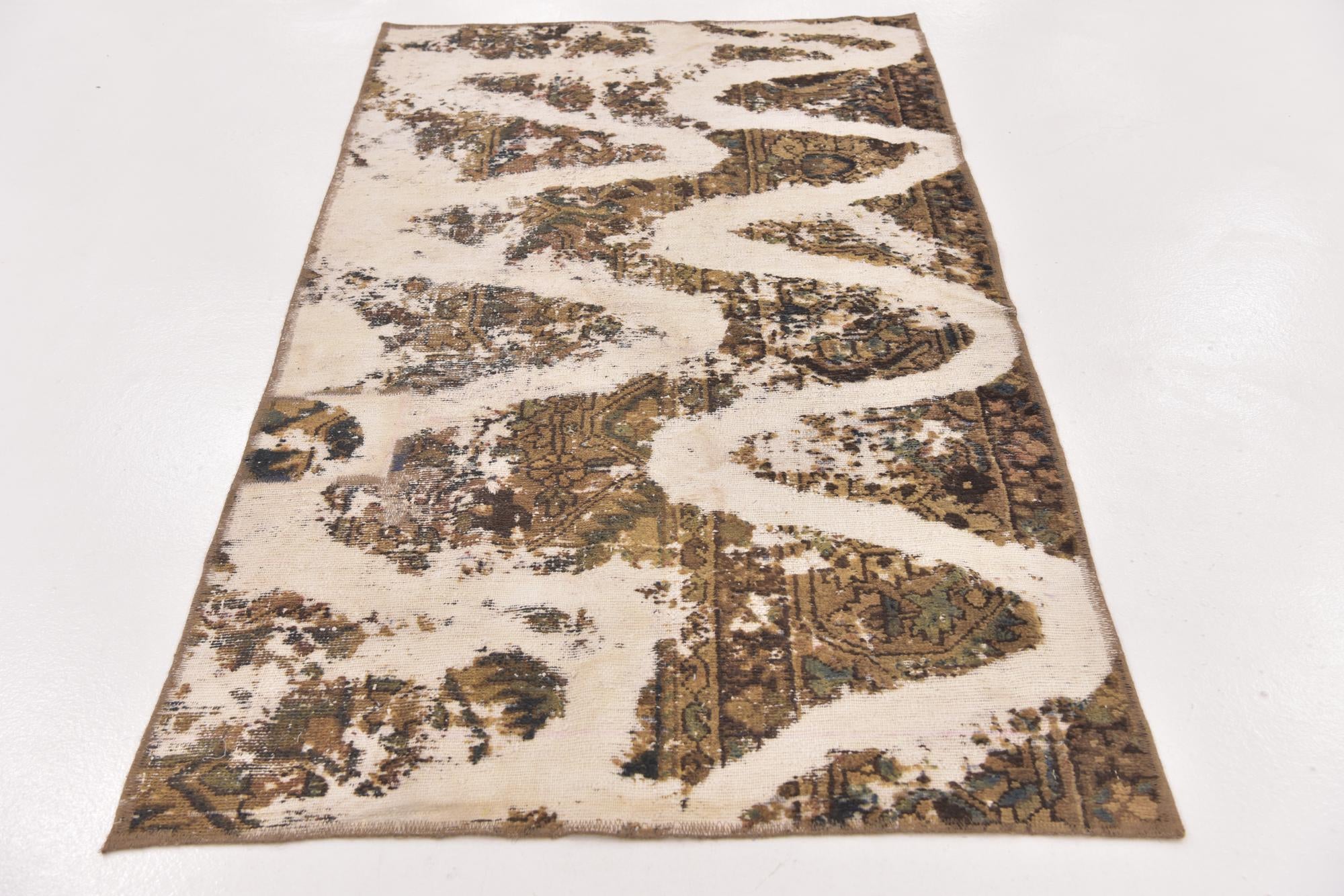 3' 4 x 6' Hand Knotted Ultra Vintage Persian Wool Rug