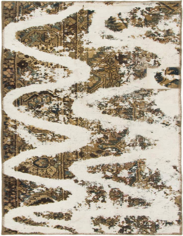 Detail image of 3' 4 x 6' Hand Knotted Ultra Vintage Persian Wool Rug