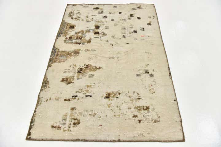 3' 9 x 5' 8 Hand Knotted Ultra Vintage Persian Wool Rug