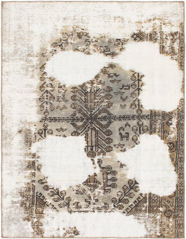 Detail image of 3' 10 x 6' 2 Hand Knotted Ultra Vintage Persian Wool Rug