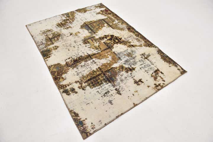 4' 5 x 6' 2 Hand Knotted Ultra Vintage Persian Wool Rug