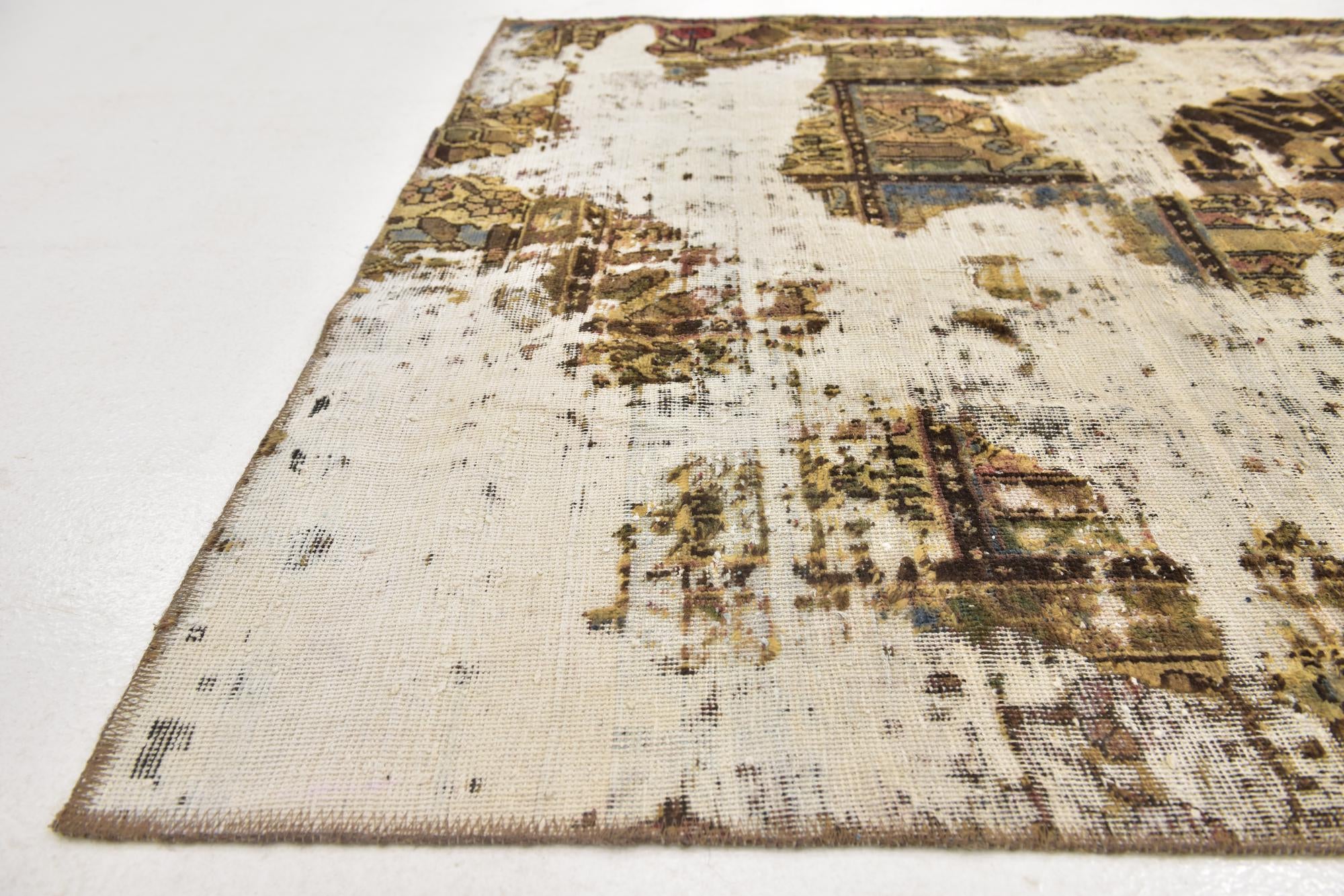 4' 5 x 6' 2 Hand Knotted Ultra Vintage Persian Wool Rug