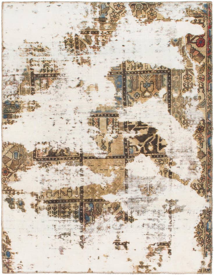 Detail image of 4' 5 x 6' 2 Hand Knotted Ultra Vintage Persian Wool Rug