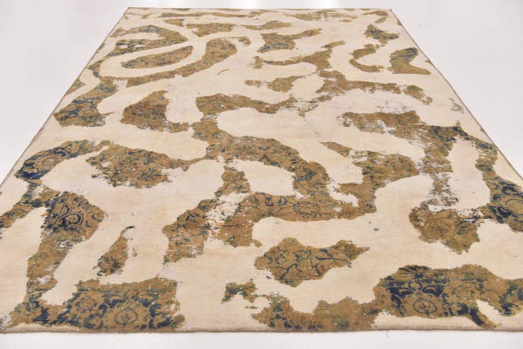Detail image of 7' 6 x 11' Hand Knotted Ultra Vintage Persian Wool Rug