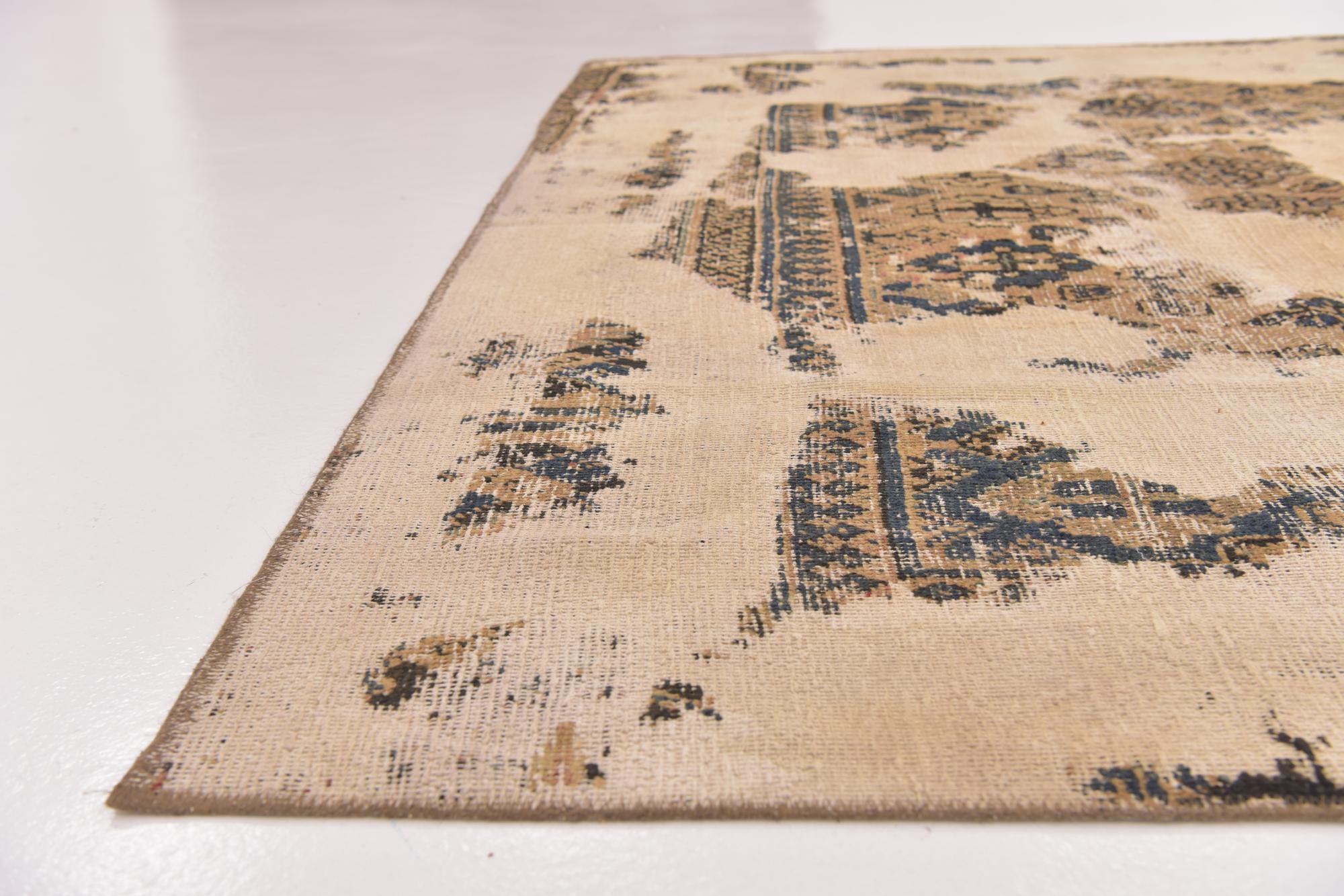 6' 3 x 9' 8 Hand Knotted Ultra Vintage Persian Wool Rug