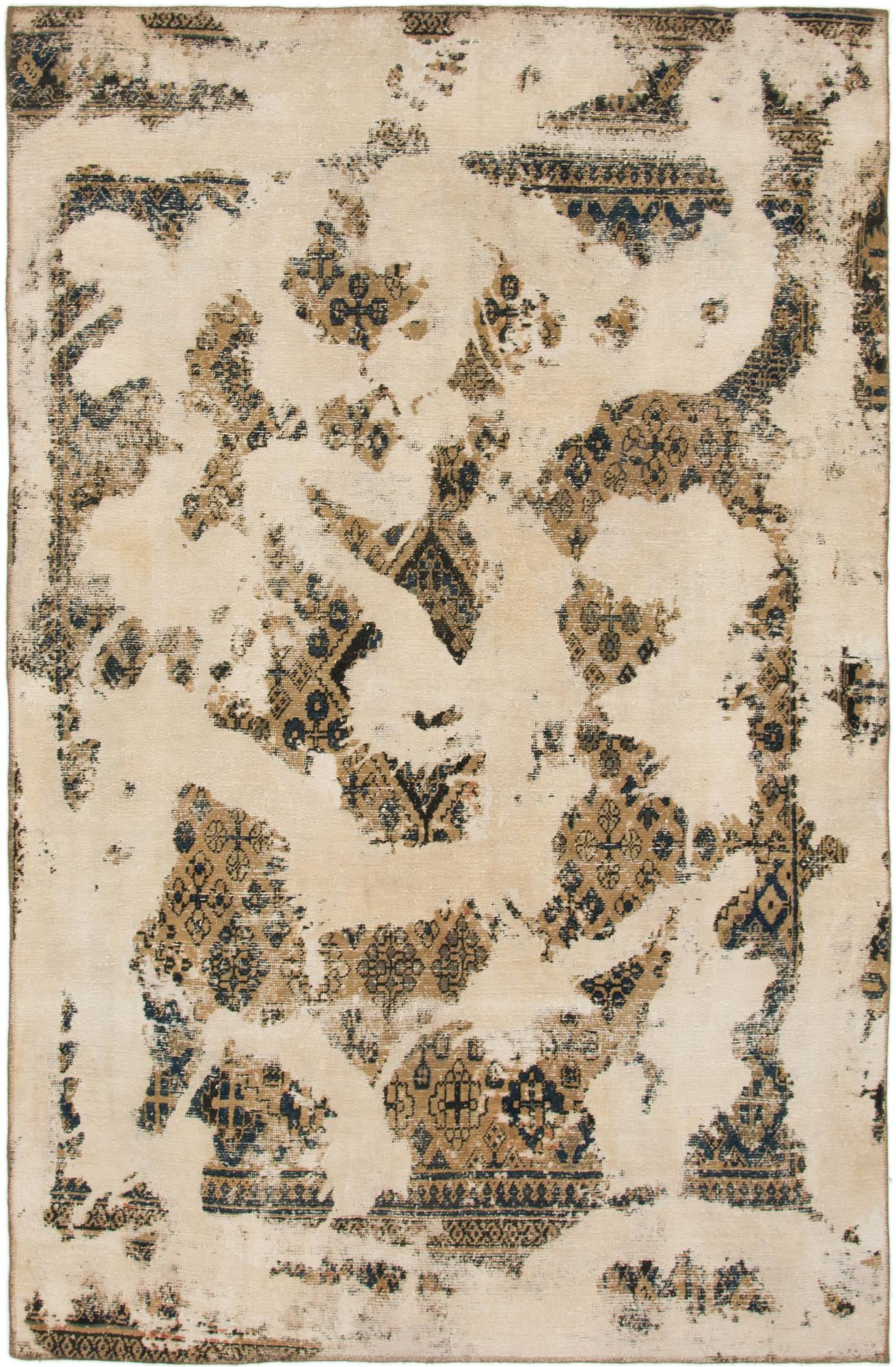 6' 3 x 9' 8 Hand Knotted Ultra Vintage Persian Wool Rug