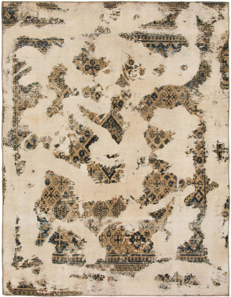 Detail image of 6' 3 x 9' 8 Hand Knotted Ultra Vintage Persian Wool Rug