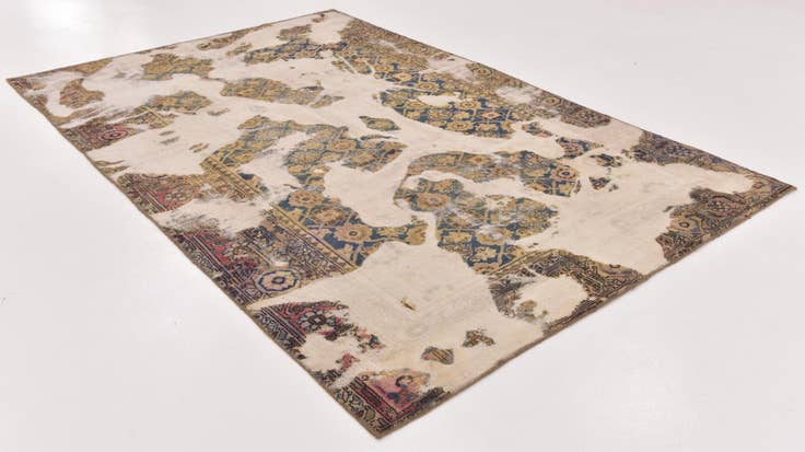 Detail image of 6' 2 x 9' 5 Hand Knotted Ultra Vintage Persian Wool Rug