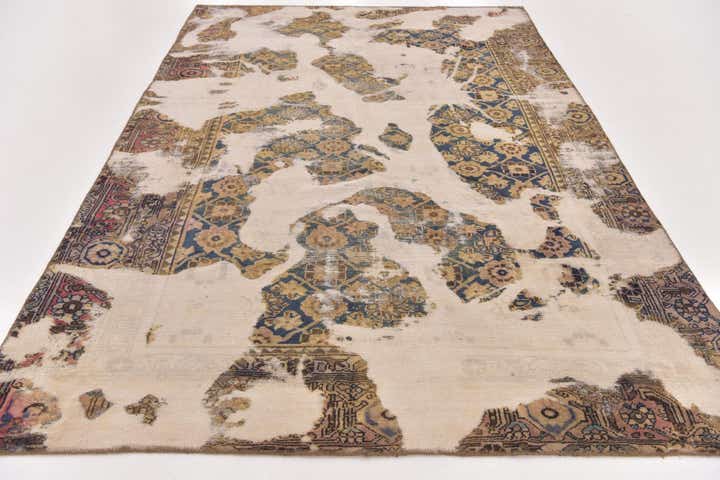 6' 2 x 9' 5 Hand Knotted Ultra Vintage Persian Wool Rug
