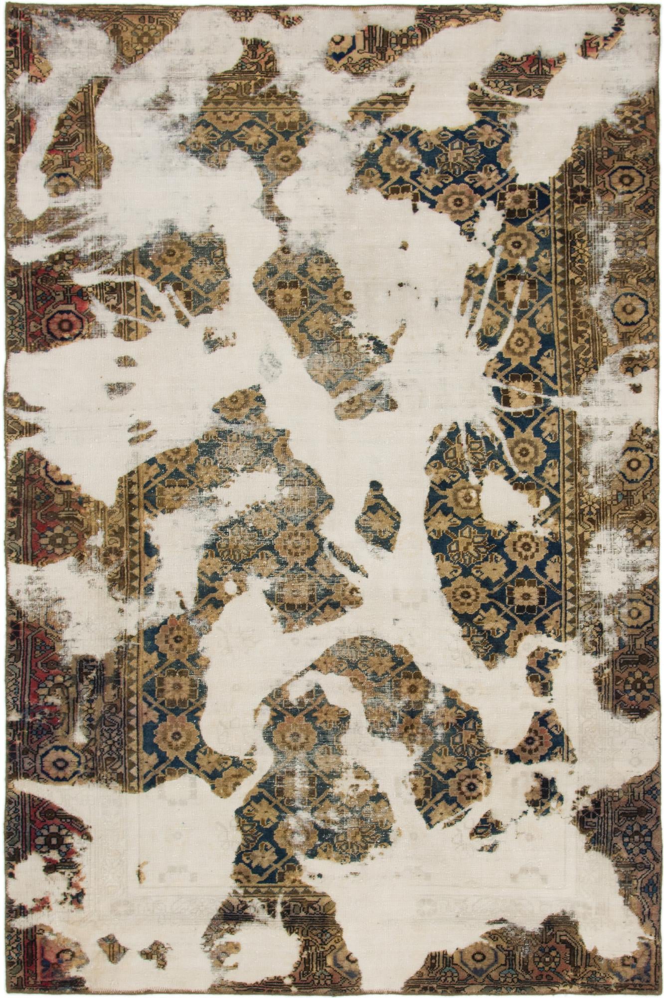 6' 2 x 9' 5 Hand Knotted Ultra Vintage Persian Wool Rug