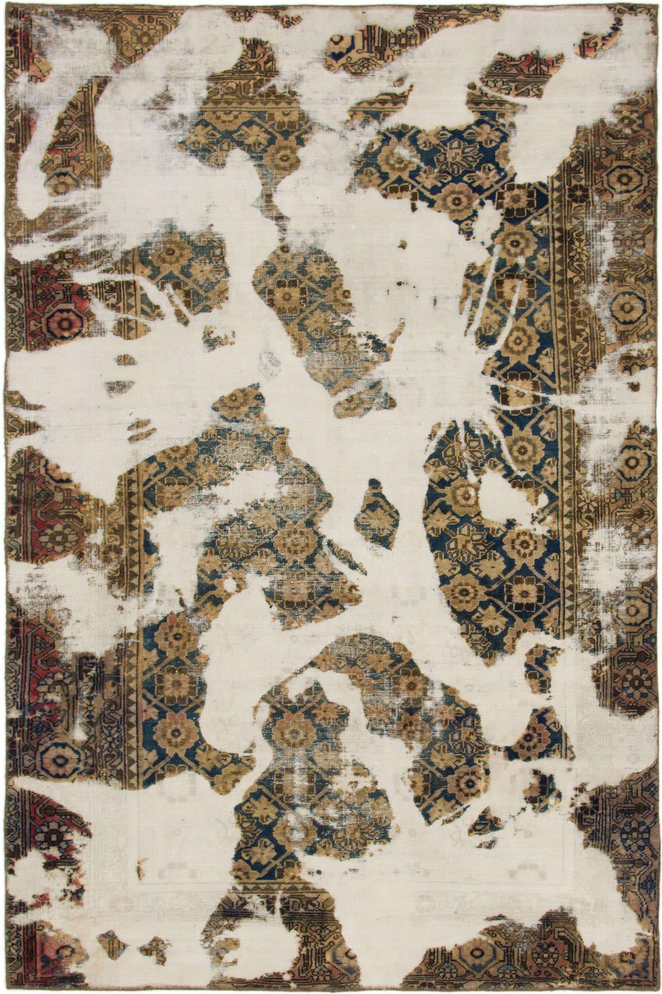 6' 2 x 9' 5 Hand Knotted Ultra Vintage Persian Wool Rug