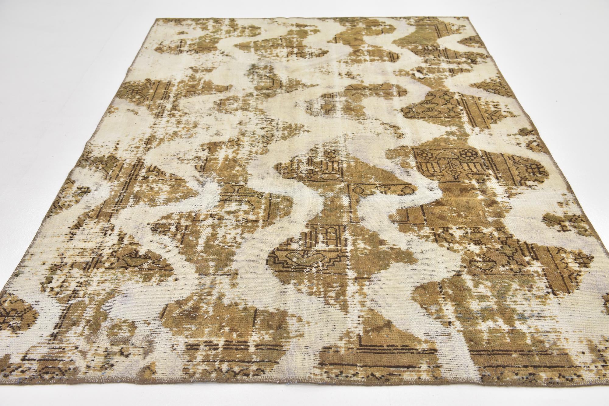 5' 10 x 8' Hand Knotted Ultra Vintage Persian Wool Rug