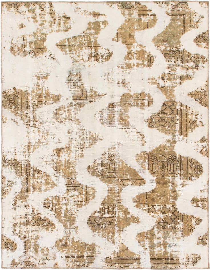 Detail image of 5' 10 x 8' Hand Knotted Ultra Vintage Persian Wool Rug