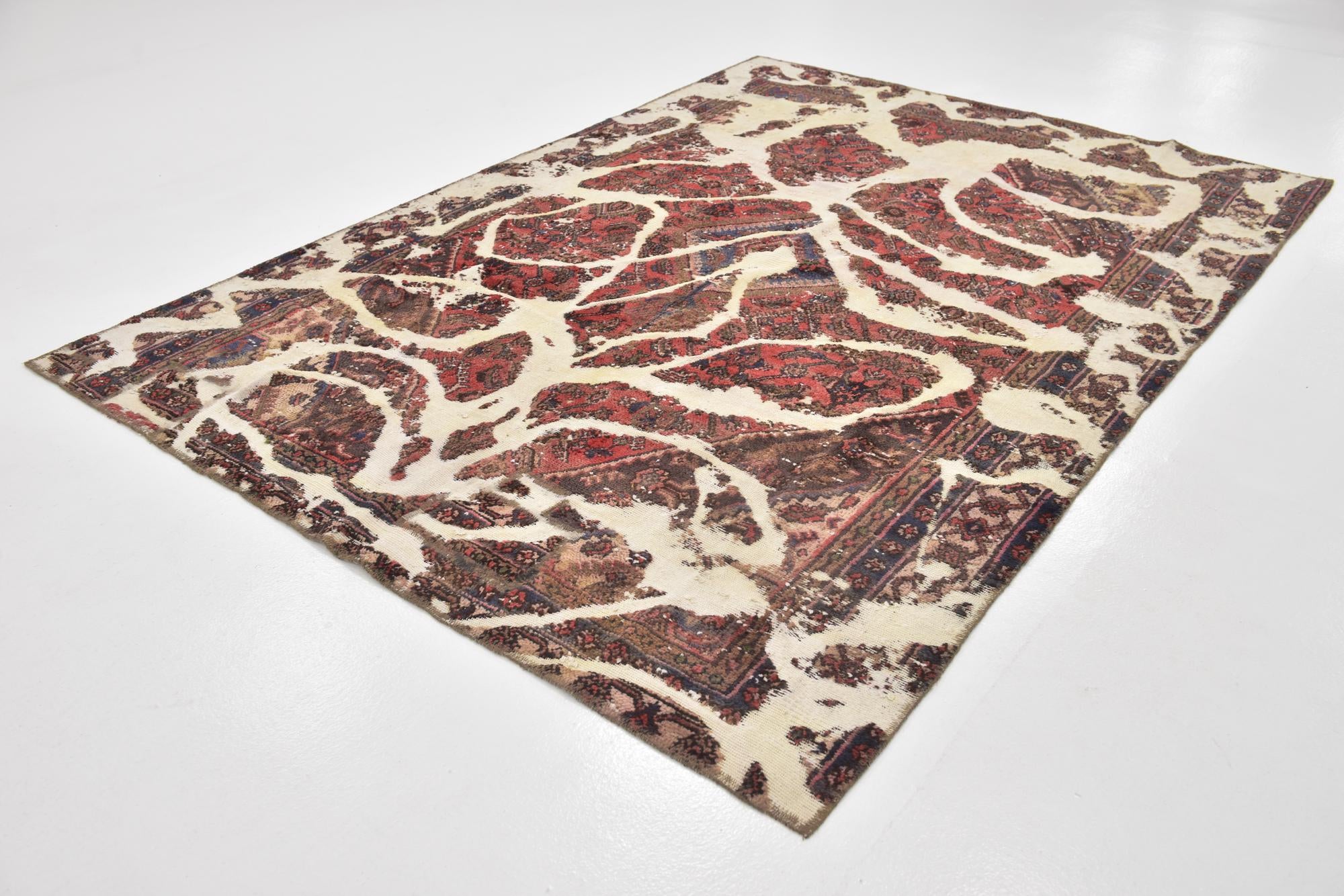 6' 2 x 8' 8 Hand Knotted Ultra Vintage Persian Wool Rug