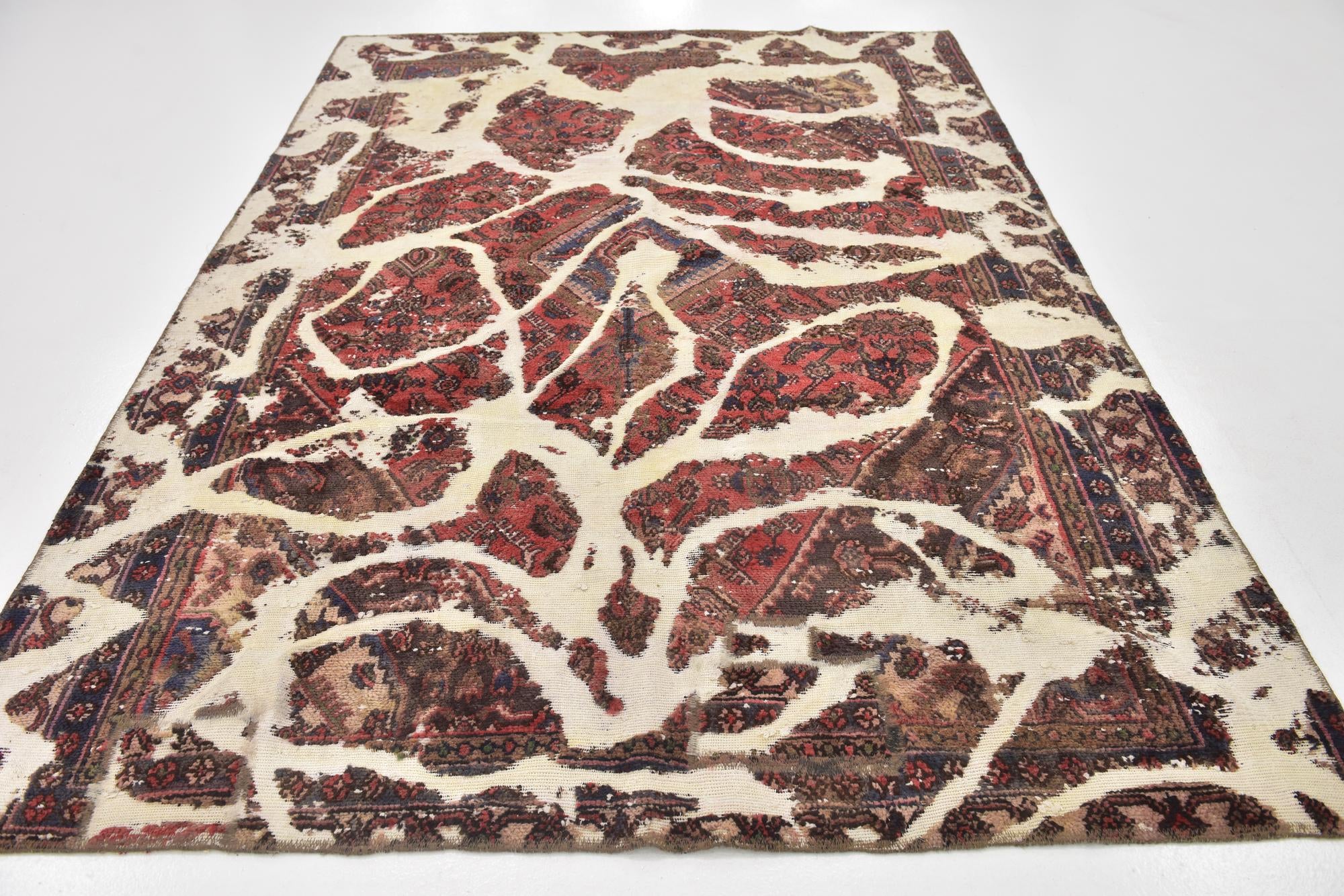 6' 2 x 8' 8 Hand Knotted Ultra Vintage Persian Wool Rug