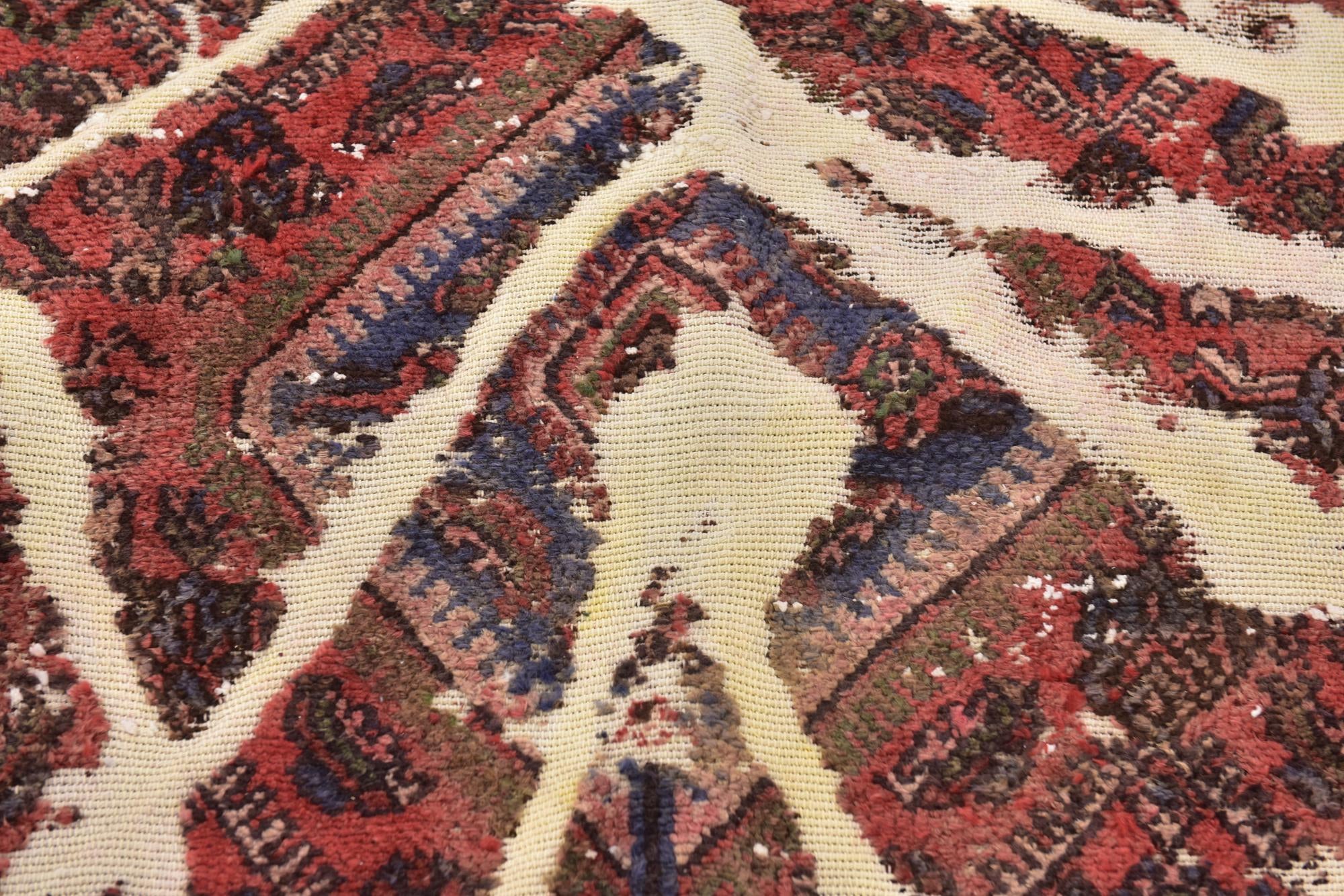 6' 2 x 8' 8 Hand Knotted Ultra Vintage Persian Wool Rug
