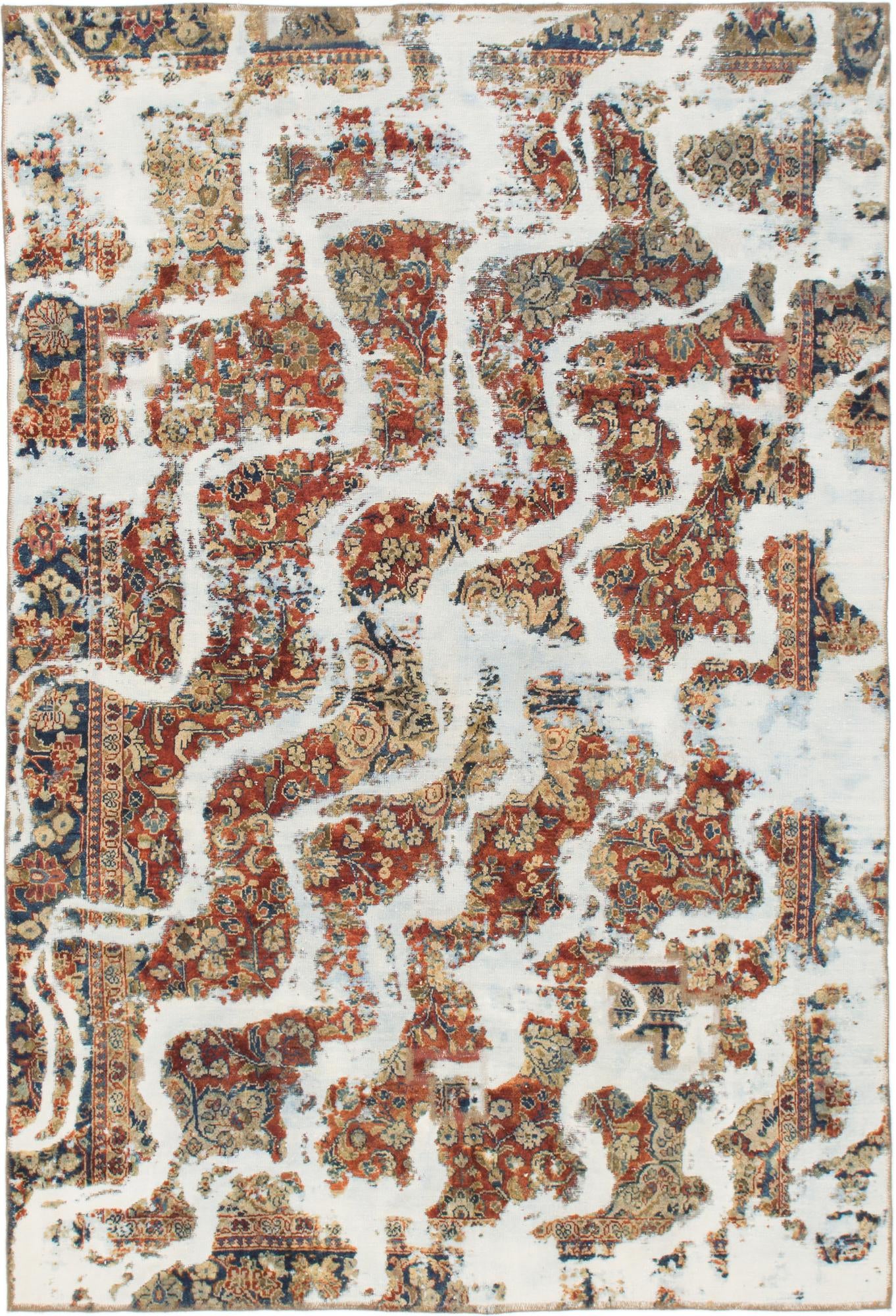 6' x 9' Hand Knotted Ultra Vintage Persian Wool Rug