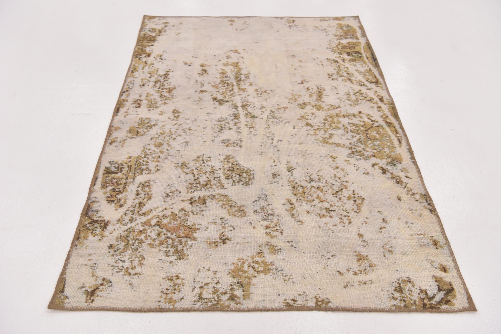 4' x 5' 10 Hand Knotted Ultra Vintage Persian Wool Rug