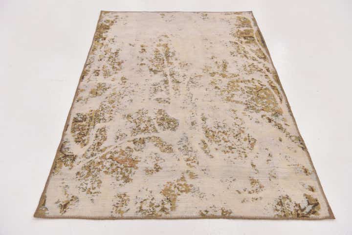 4' x 5' 10 Hand Knotted Ultra Vintage Persian Wool Rug