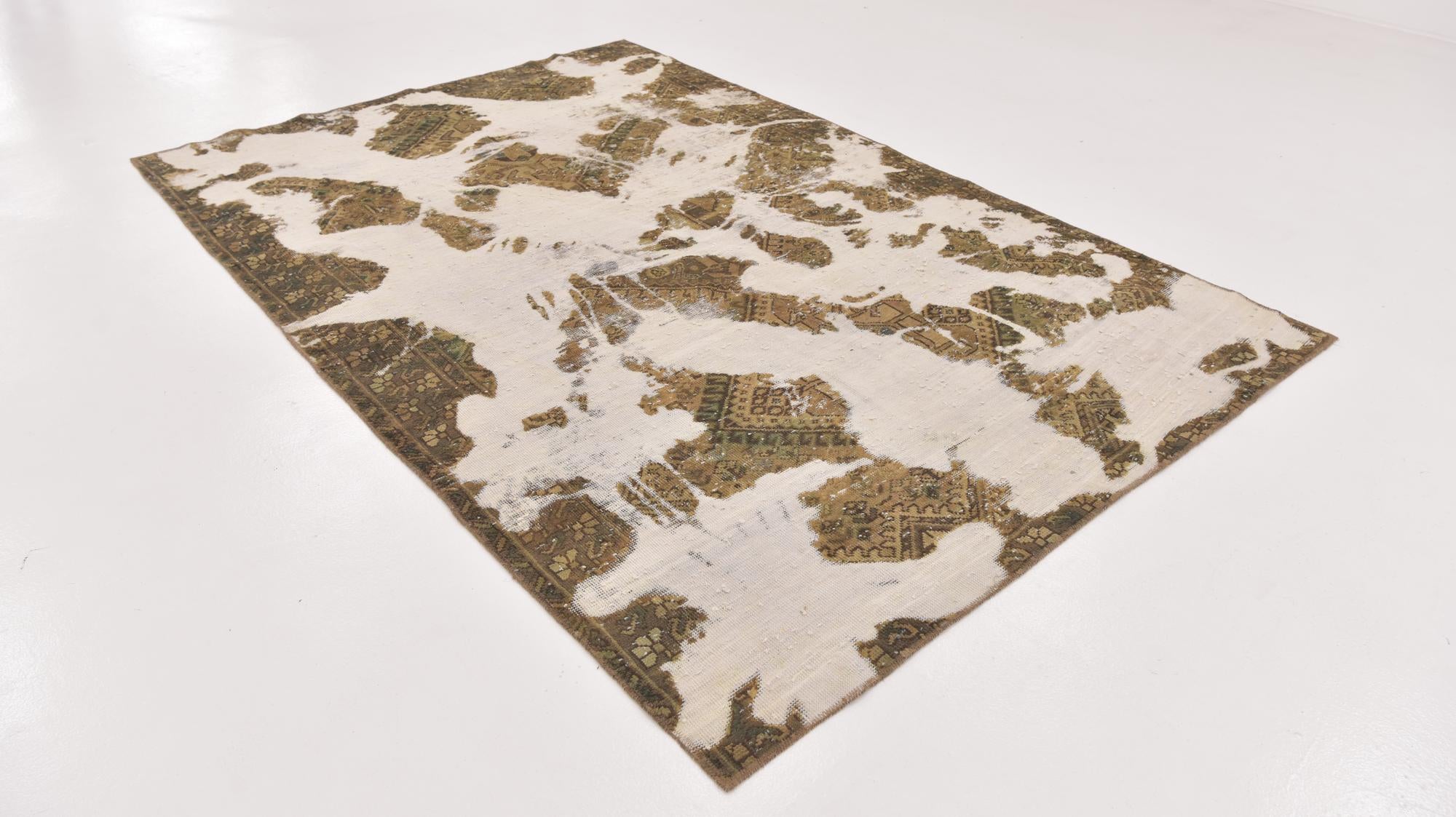 6' x 9' 2 Hand Knotted Ultra Vintage Persian Wool Rug