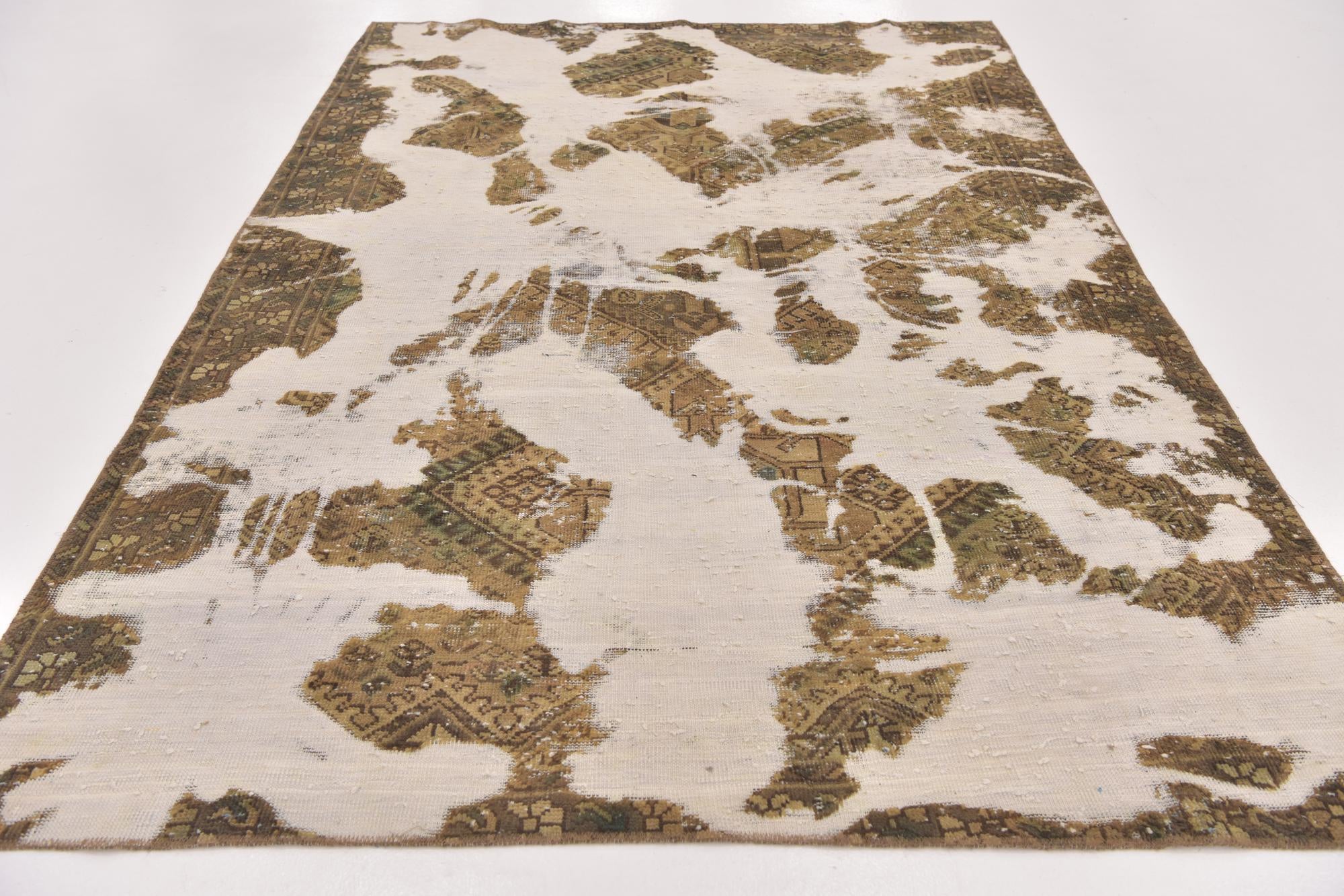 6' x 9' 2 Hand Knotted Ultra Vintage Persian Wool Rug