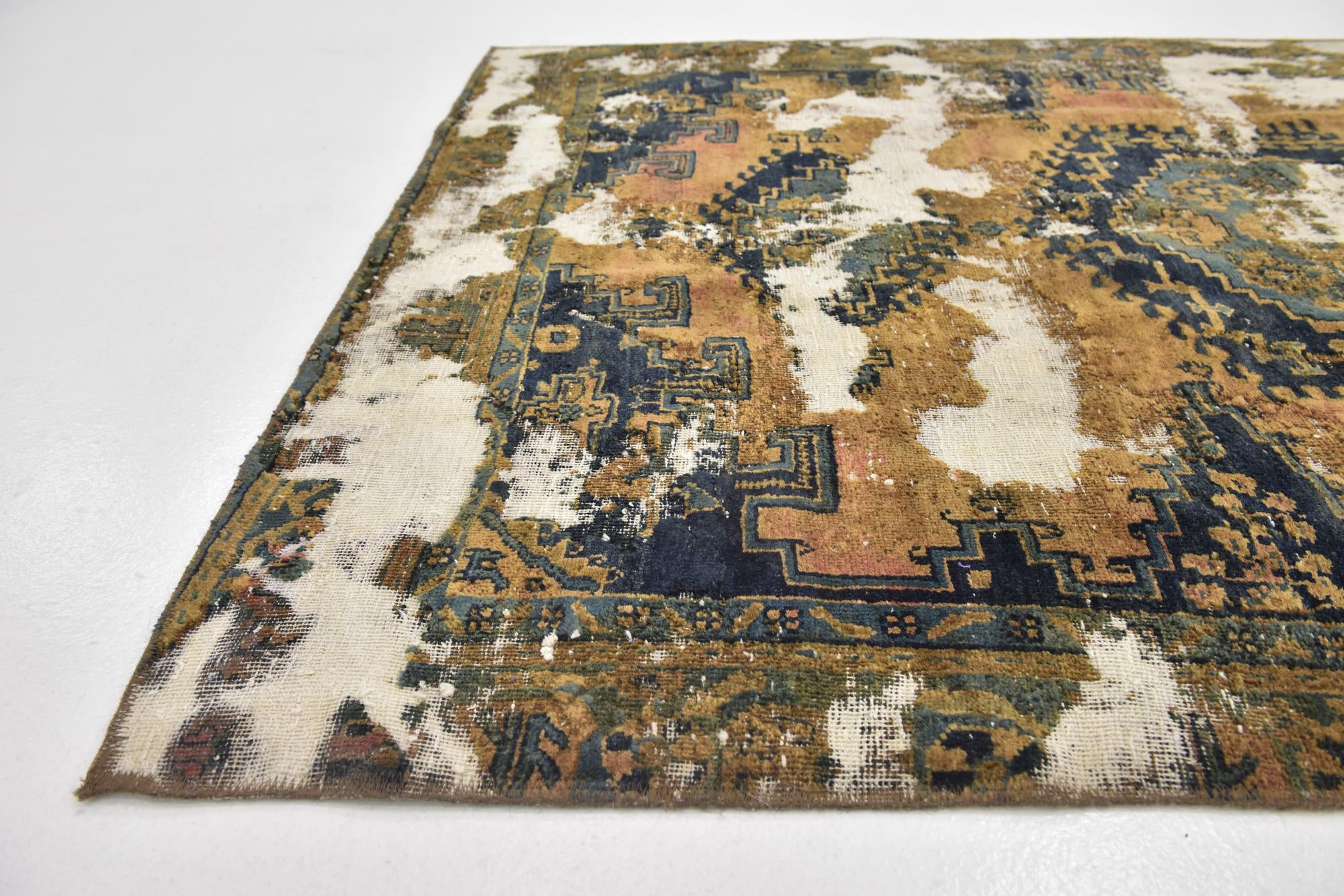 4' 10 x 6' 10 Hand Knotted Ultra Vintage Persian Wool Rug