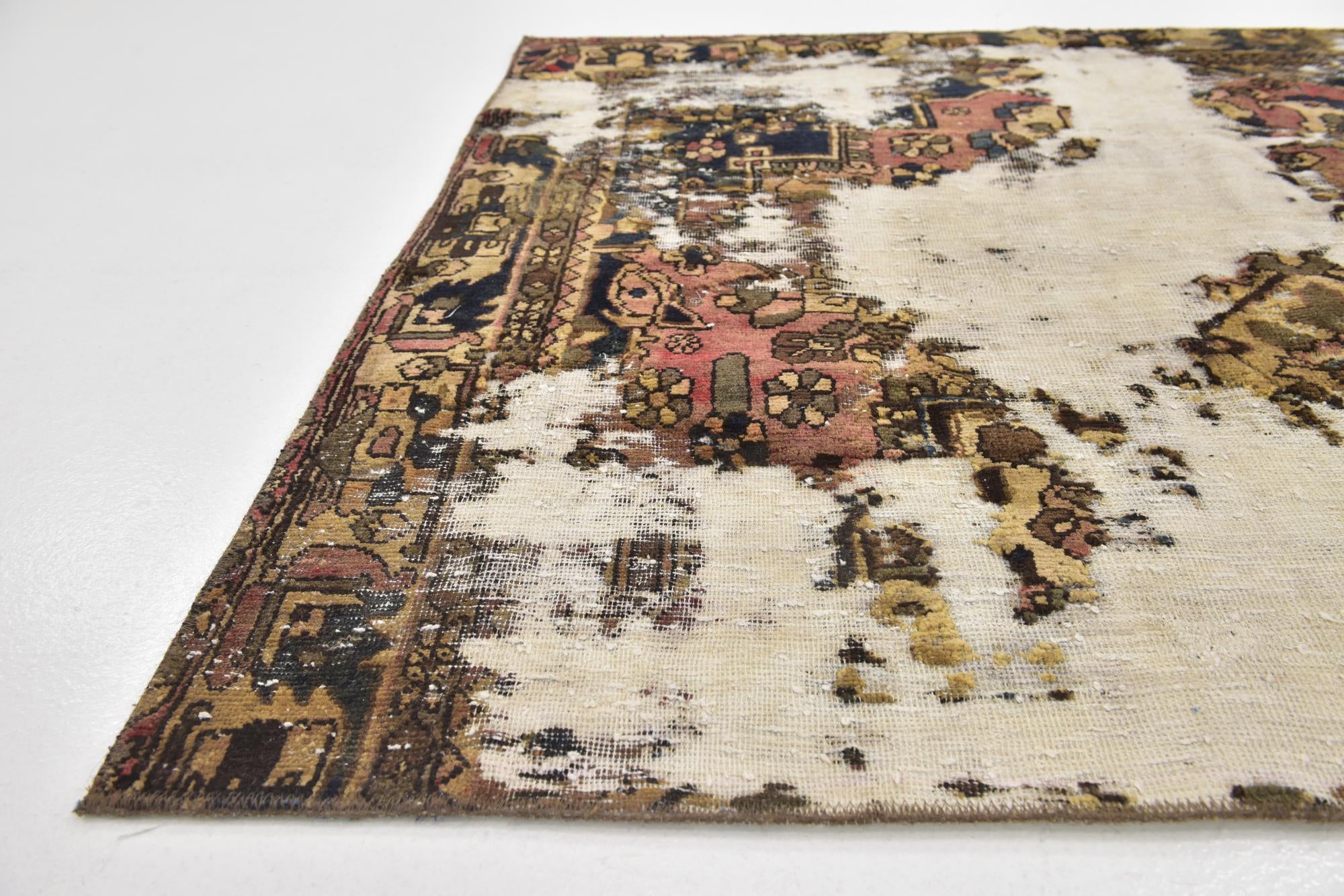 4' 8 x 6' 4 Hand Knotted Ultra Vintage Persian Wool Rug