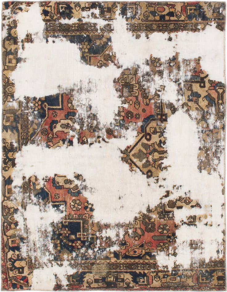 Detail image of 4' 8 x 6' 4 Hand Knotted Ultra Vintage Persian Wool Rug