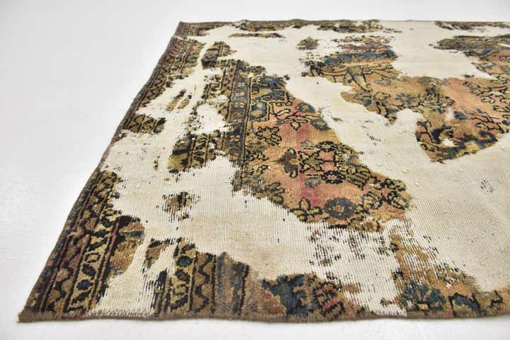 4' 10 x 6' 2 Hand Knotted Ultra Vintage Persian Wool Rug
