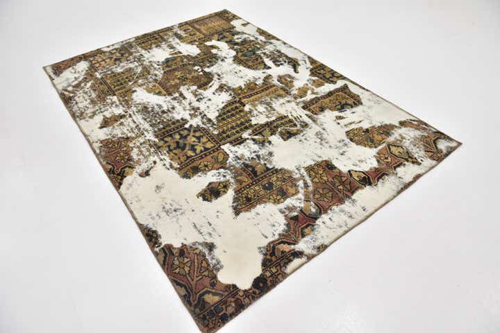 5' 4 x 7' 8 Hand Knotted Ultra Vintage Persian Wool Rug