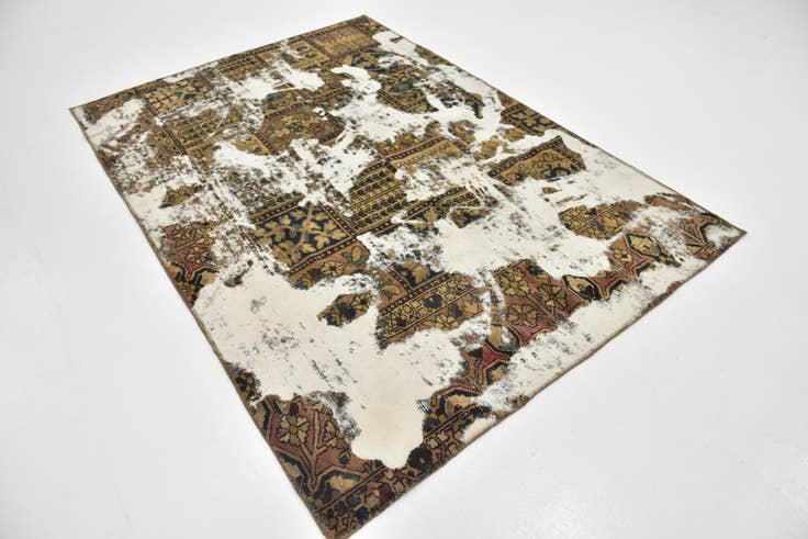 Detail image of 5' 4 x 7' 8 Hand Knotted Ultra Vintage Persian Wool Rug