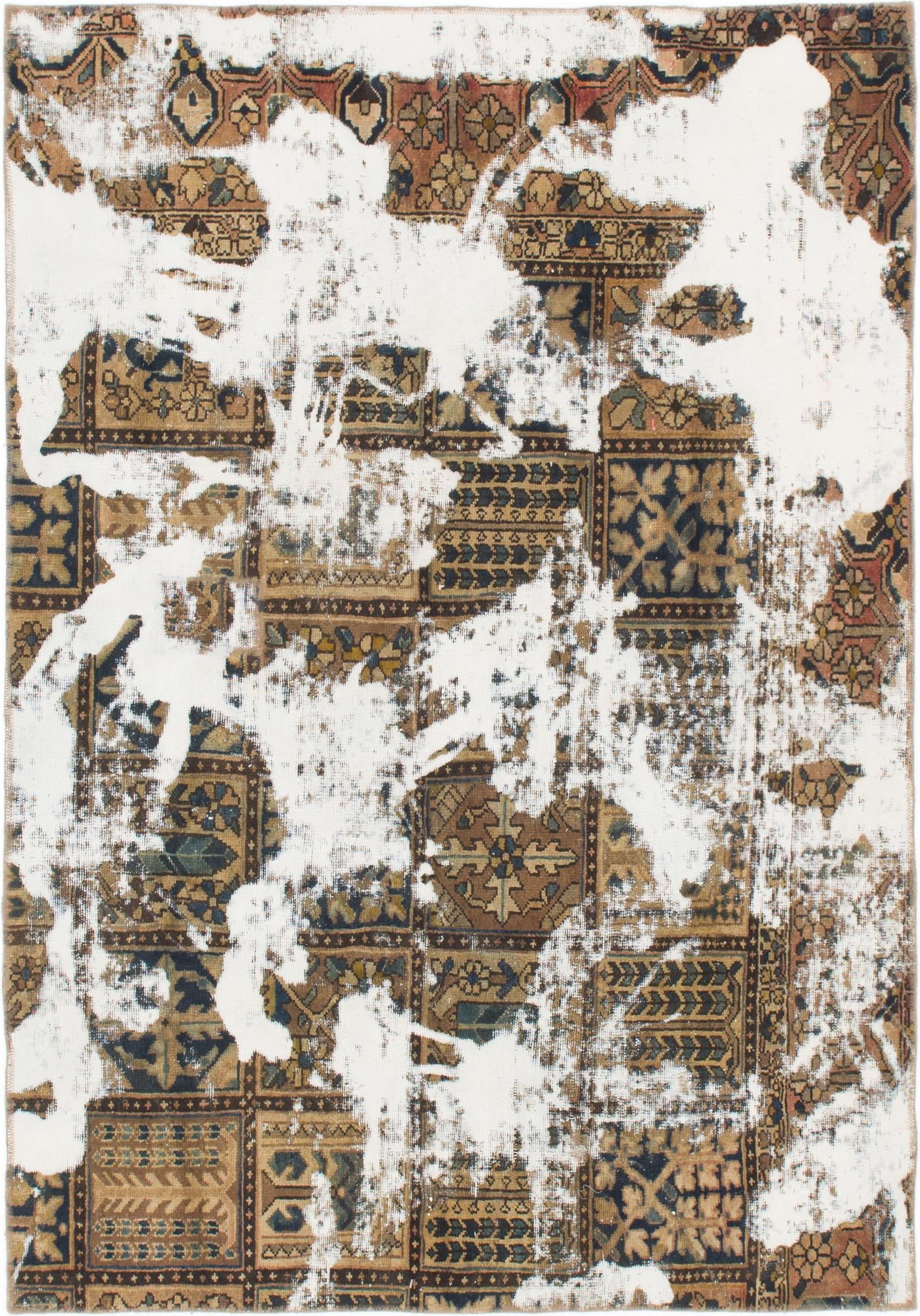 5' 4 x 7' 8 Hand Knotted Ultra Vintage Persian Wool Rug