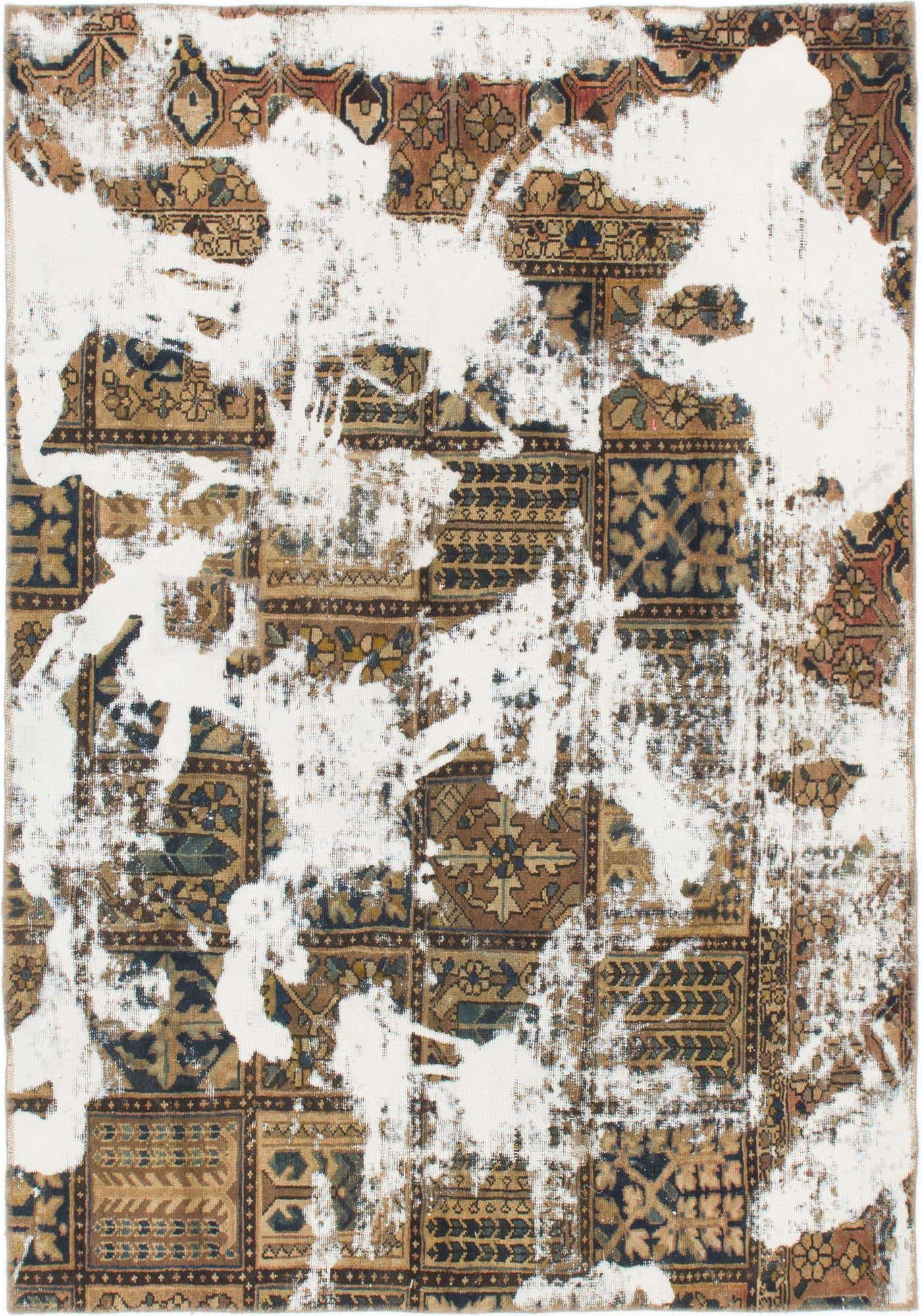 5' 4 x 7' 8 Hand Knotted Ultra Vintage Persian Wool Rug