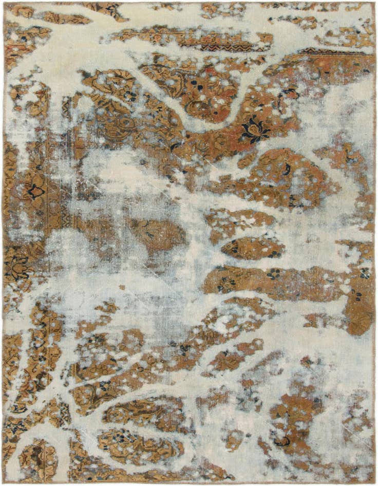 Detail image of 5' 2 x 8' Hand Knotted Ultra Vintage Persian Wool Rug