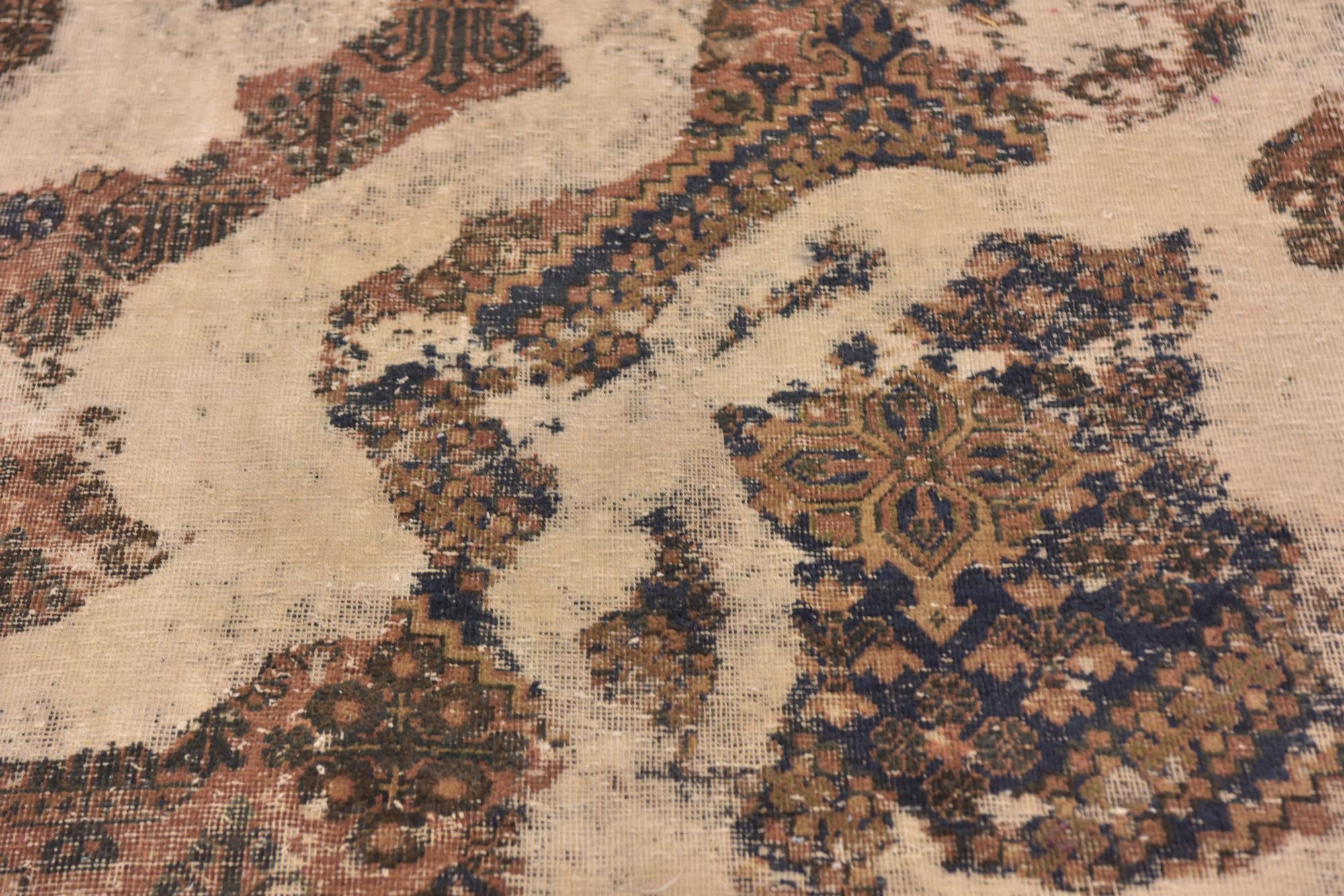 6' 2 x 9' 3 Hand Knotted Ultra Vintage Persian Wool Rug
