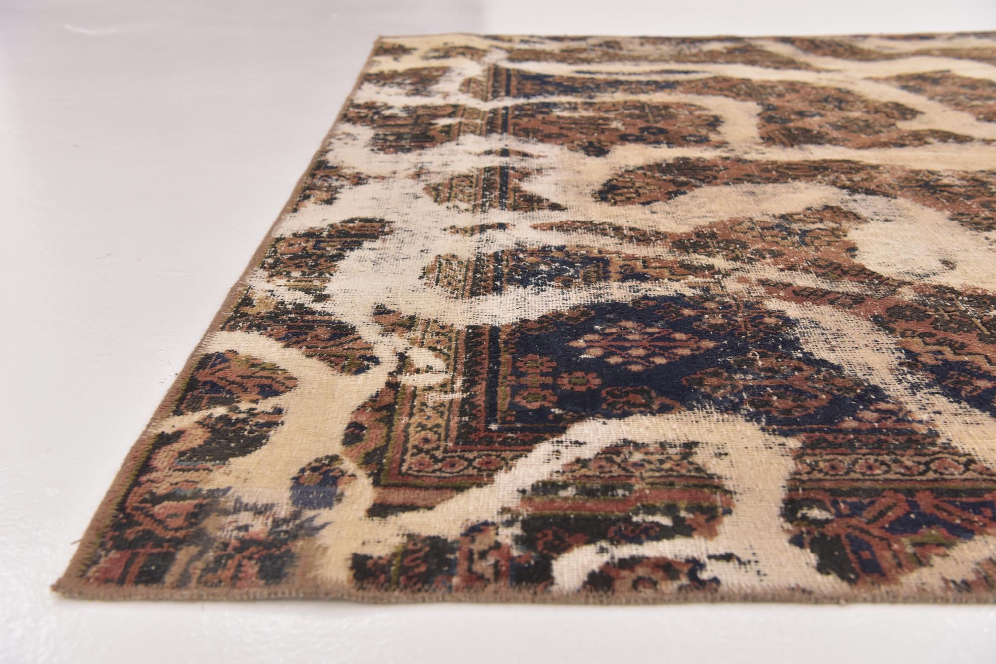 6' 2 x 9' 3 Hand Knotted Ultra Vintage Persian Wool Rug