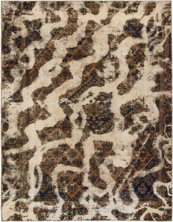 Detail image of 6' 2 x 9' 3 Hand Knotted Ultra Vintage Persian Wool Rug