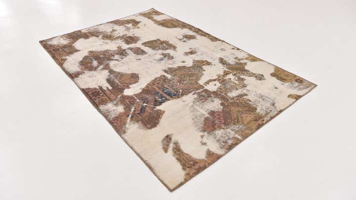 4' 10 x 7' 6 Hand Knotted Ultra Vintage Persian Wool Rug