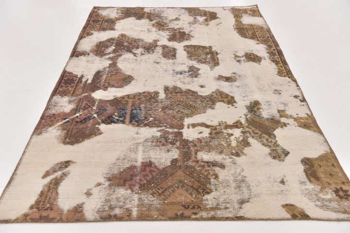 4' 10 x 7' 6 Hand Knotted Ultra Vintage Persian Wool Rug