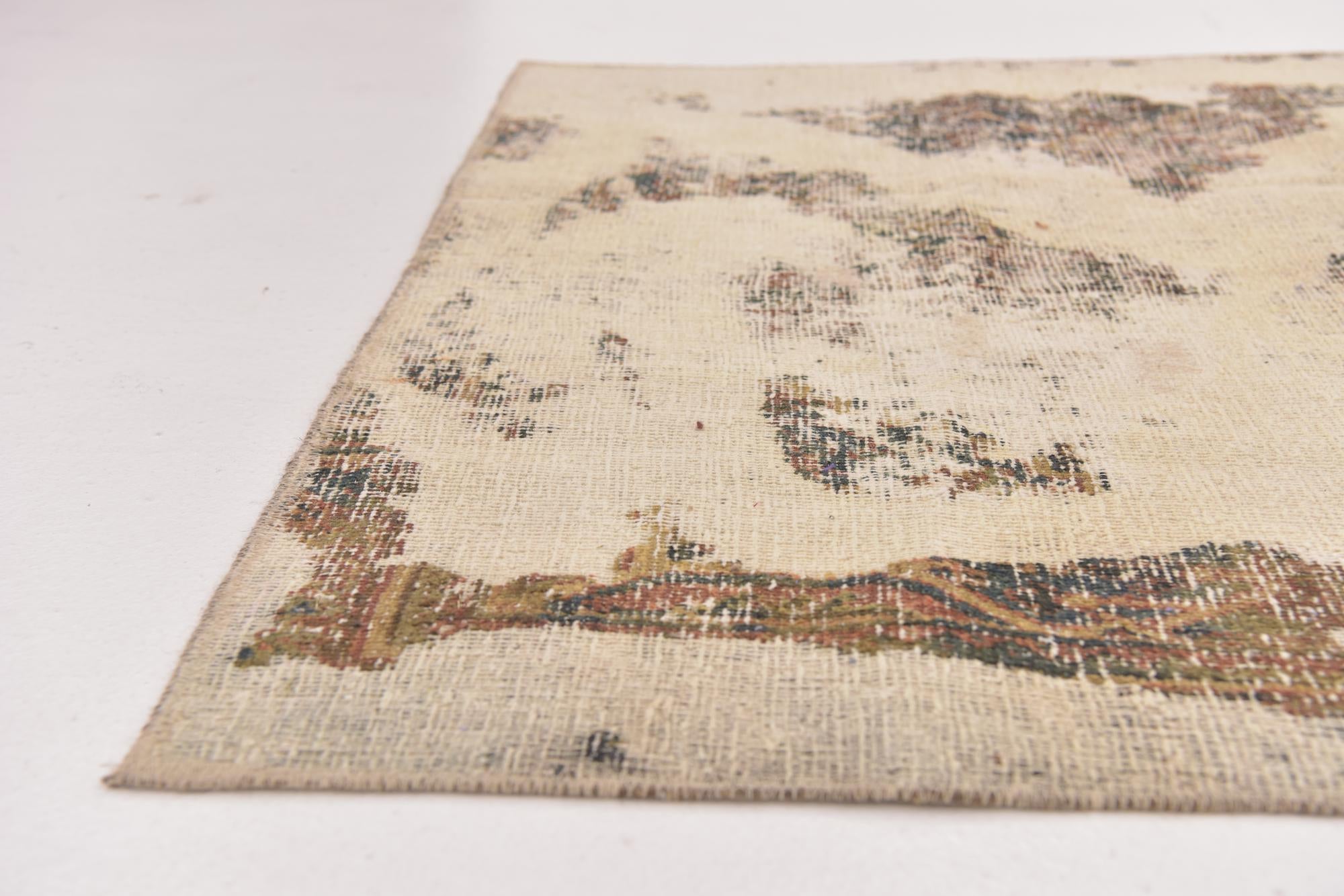 4' x 5' 10 Hand Knotted Ultra Vintage Persian Wool Rug